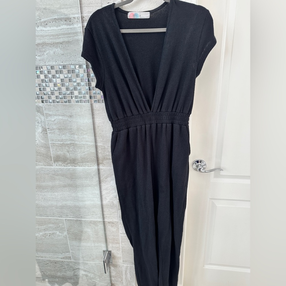 Free people beach V neck jumpsuit